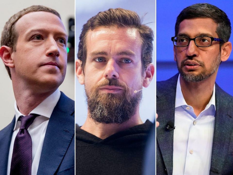 Technologie:Les PDG de Facebook, Twitter et Google ont grillé par le Congrès sur la désinformation.