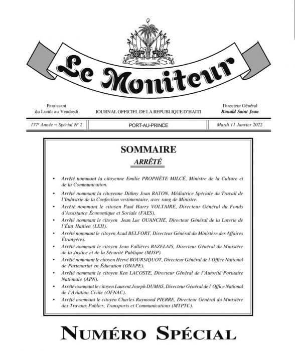 Haïti/ Administration publique : Deux nouvelles personnalités nommées à la tête de l'AAN et de l'ODVA