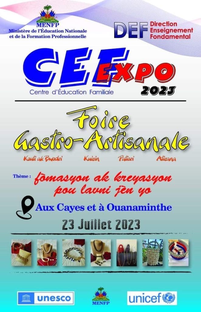 MENFP : Organisation d'une foire gastro-artisanale pour mettre en valeur les CEF 3 Foire Gastro-Artisanale