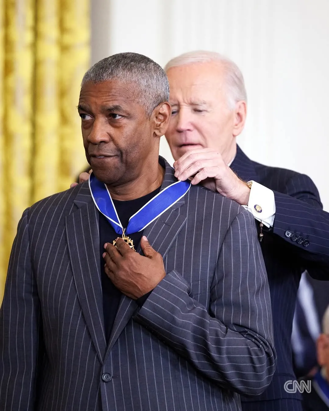 Acteur Denzel Washington et Président Joe Biden ( credit photo @CNN)
