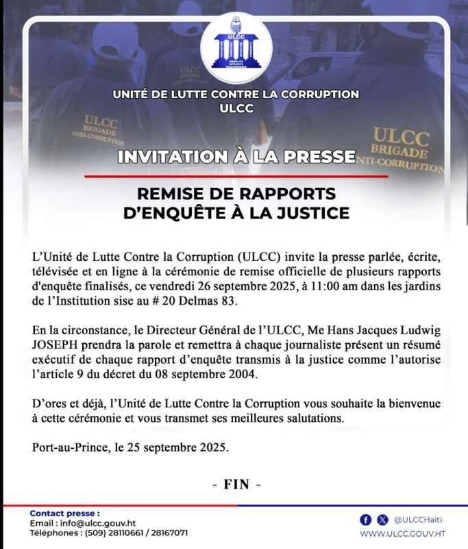 L’ULCC demande la mise en mouvement de l’action publique contre plusieurs personnalités