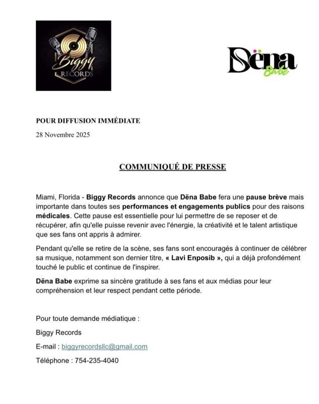 Santé avant tout : Dena Babe annonce un retrait temporaire de la scène 9 Santé avant tout : Dena Babe annonce un retrait temporaire de la scène