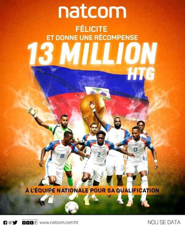 Natcom récompense la sélection haïtienne après sa qualification pour le Mondial 2026