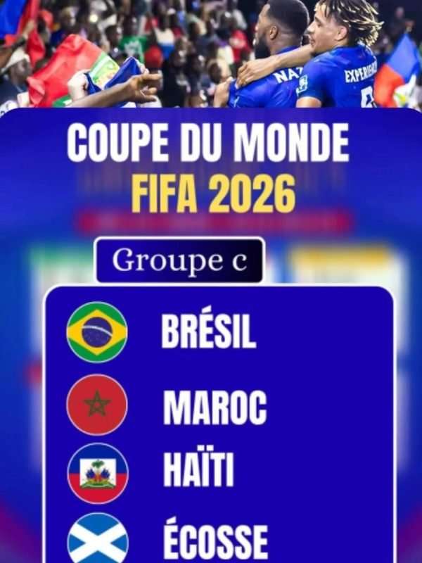 Coupe du Monde 2026 :Haïti retrouve la grande scène un tirage historique avec le Brésil dans le Groupe C