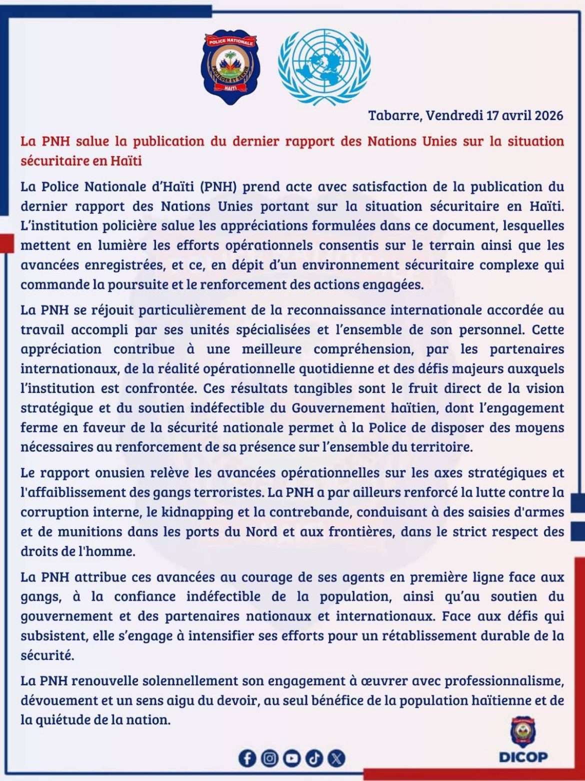 Haïti-Sécurité : la PNH se félicite d'un rapport ONU qui reconnaît des avancées, mais les experts jugent les progrès « fragiles »